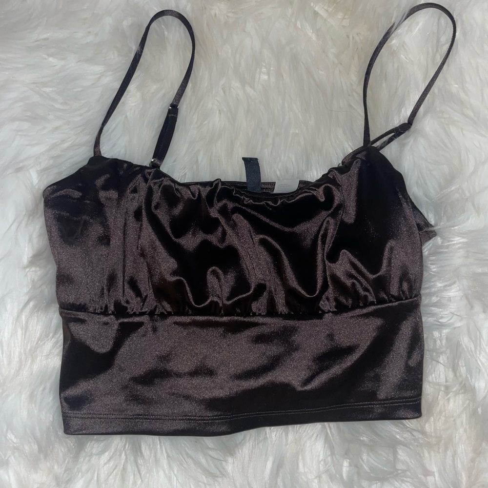 Sexy Black Satin Tank/Bustier